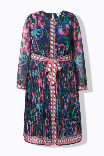 Plus size veliki brojevi Haljina midi dugih rukava A kroja za punije