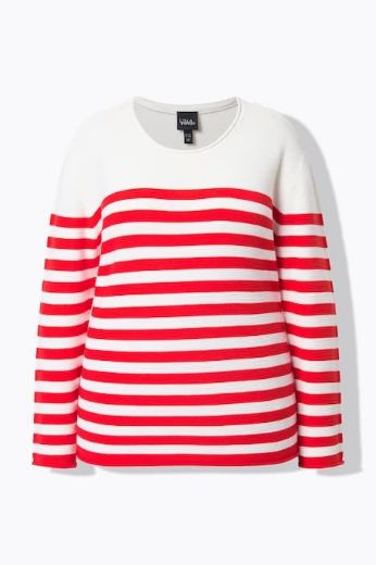 Plus size veliki brojevi Pulover dugih rukava na pruge za punije