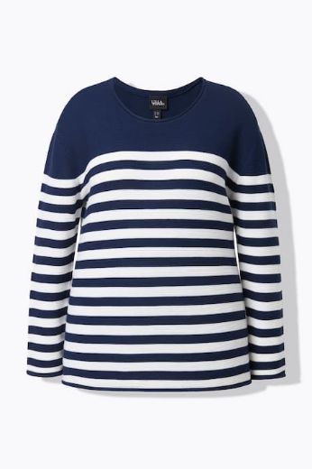 Plus size veliki brojevi Pulover dugih rukava na pruge za punije