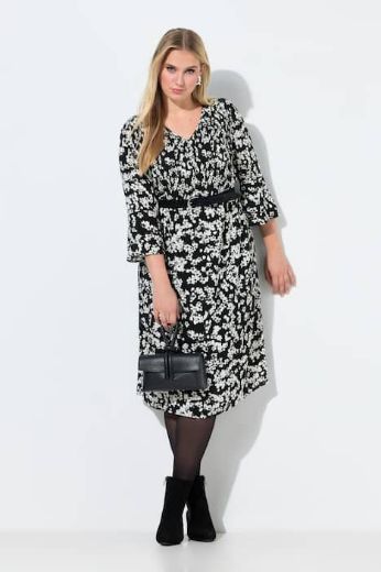 Plus size veliki brojevi Haljina midi 3/4 rukava za punije