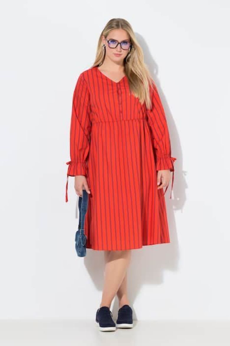 Plus size veliki brojevi Haljina midi dugih rukava za punije