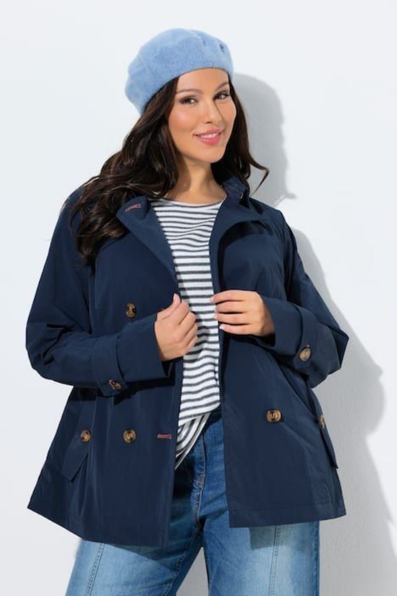 Plus size veliki brojevi Jakna na kopčanje A kroja za punije