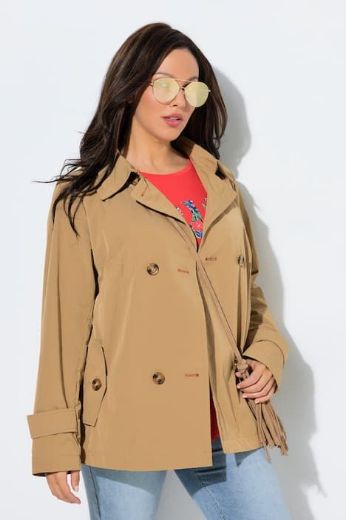 Plus size veliki brojevi Jakna na kopčanje A kroja za punije