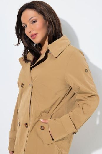 Plus size veliki brojevi Jakna na kopčanje A kroja za punije