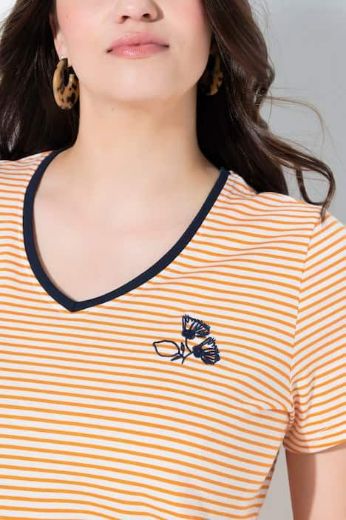 Plus size veliki brojevi Majica kratkih rukava V ovratnika za punije