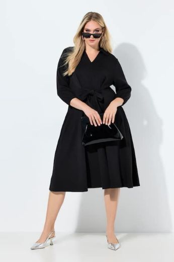 Plus size veliki brojevi Haljina midi 3/4 rukava za punije