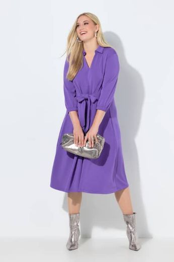 Plus size veliki brojevi Haljina midi 3/4 rukava za punije