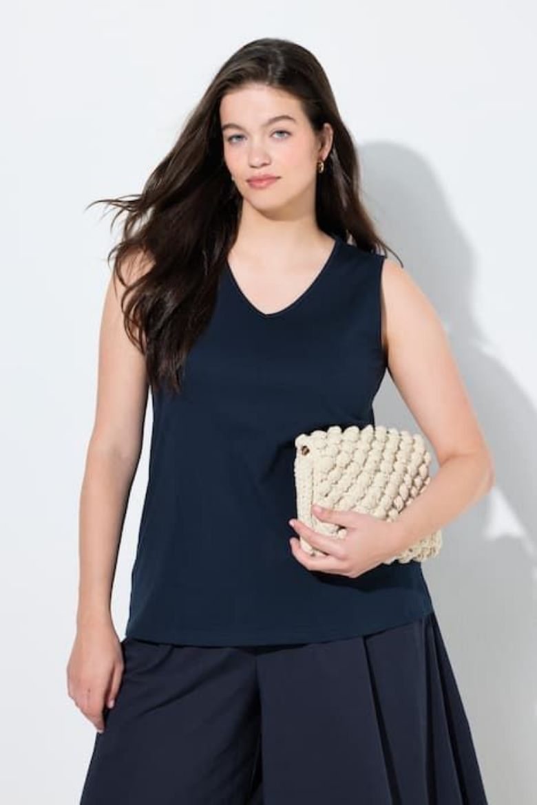 Plus size veliki brojevi Majica bez rukava V ovratnika za punije