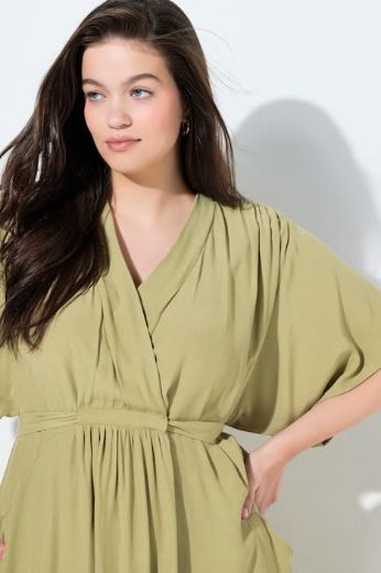 Plus size veliki brojevi Haljina maxi kratkih rukava V ovratnika za punije