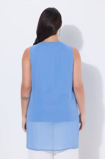 Plus size veliki brojevi Tunika svečana bez rukava s perlama na ovratniku za punije