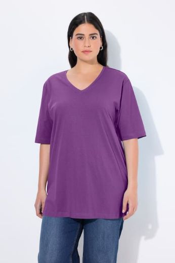 Plus size veliki brojevi Majica V izrez Basic za punije