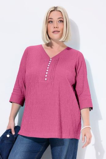 Plus size veliki brojevi Bluza 3/4 rukavi s gumbićima za punije