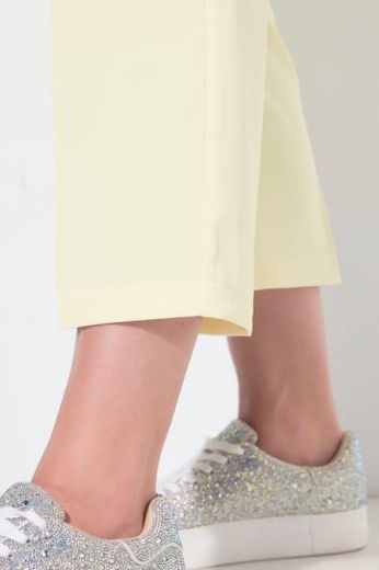 Plus size veliki brojevi Hlače ravnog kroja nogavica s vezanjem u struku za punije