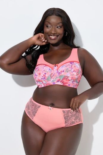 Plus size veliki brojevi Gaćice midi s cvjetnom čipkom za punije