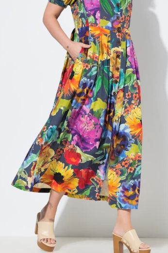 Plus size veliki brojevi Haljina maxi kratkih rukava okruglog ovratnika za punije