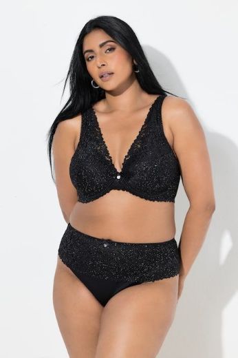 Plus size veliki brojevi Gaćice tange s ukrasnom čipkom za punije