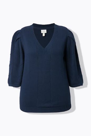 Plus size veliki brojevi Pulover 3/4 rukava V ovratnika za punije