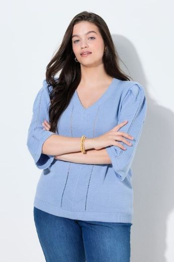 Plus size veliki brojevi Pulover 3/4 rukava V ovratnika za punije