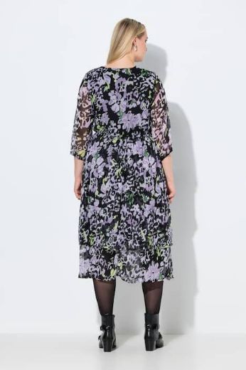 Plus size veliki brojevi Haljina midi 3/4 rukava A kroja za punije