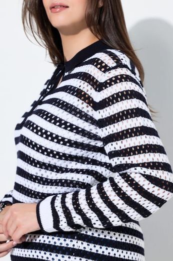 Plus size veliki brojevi Pulover dugih rukava na pruge za punije