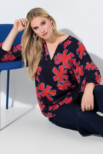 Veliki brojevi Tunika 3/4 rukava A kroja moda za punije