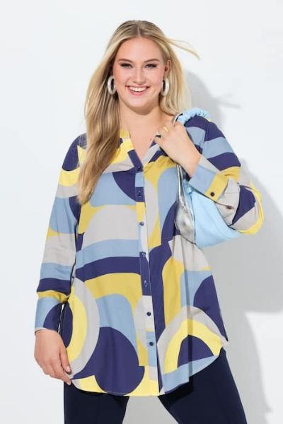 Veliki brojevi Košulja dugih rukava A kroja moda za punije