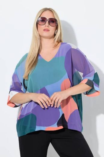 Plus size veliki brojevi Tunika 3/4 rukava V ovratnika za punije