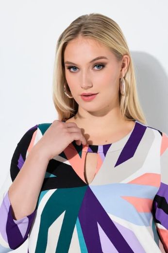 Plus size veliki brojevi Haljina midi 3/4 rukava za punije