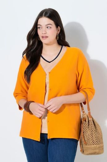 Plus size veliki brojevi Kardigan s 3/4 rukavima za punije