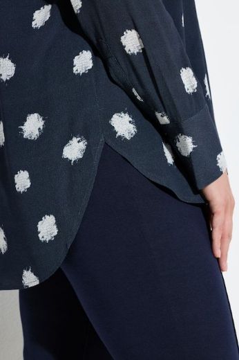 Plus size veliki brojevi Bluza dugih rukava točkastog uzorka za punije