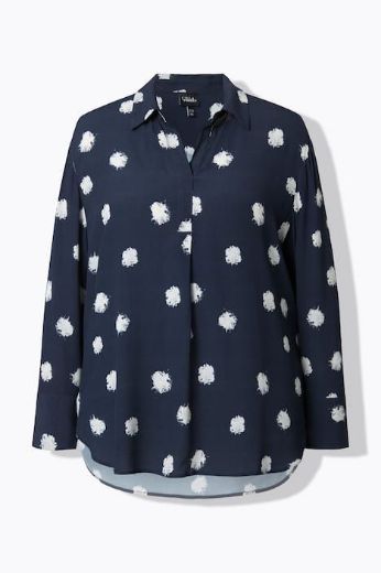 Plus size veliki brojevi Bluza dugih rukava točkastog uzorka za punije