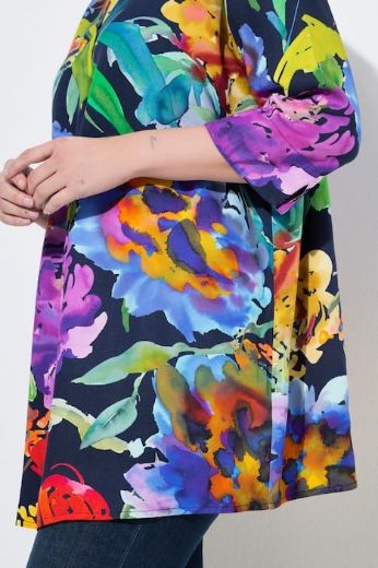 Plus size veliki brojevi Tunika 3/4 rukava V ovratnika za punije