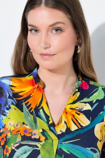 Plus size veliki brojevi Tunika 3/4 rukava V ovratnika za punije