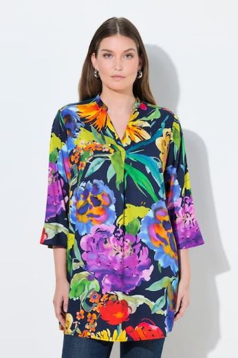 Plus size veliki brojevi Tunika 3/4 rukava V ovratnika za punije