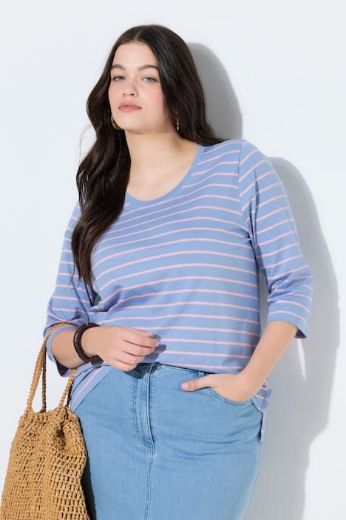 Plus size veliki brojevi Majica 3/4 rukava okruglog ovratnika za punije