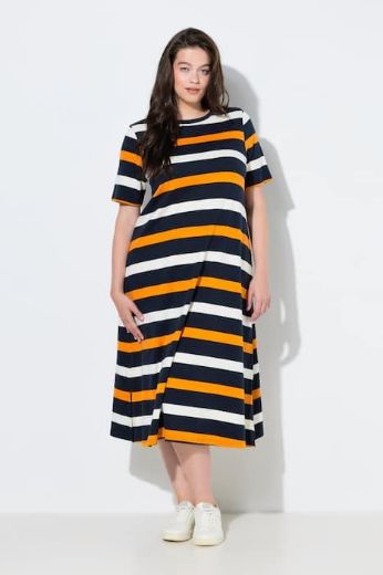 Plus size veliki brojevi Haljina midi kratkih rukava za punije