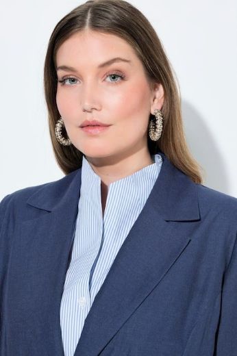 Plus size veliki brojevi Sako od mješavine lana dužeg kroja za punije