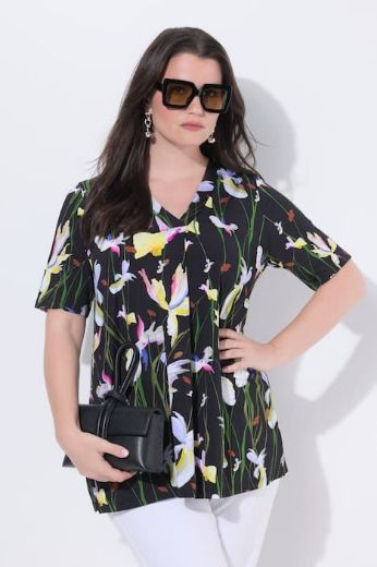 Plus size veliki brojevi Majica kratkih rukava V ovratnika za punije