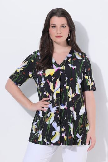 Plus size veliki brojevi Majica kratkih rukava V ovratnika za punije