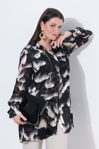 Veliki brojevi Bluza dugih rukava dužeg kroja moda za punije