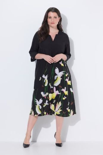 Plus size veliki brojevi Haljina midi 3/4 rukava za punije