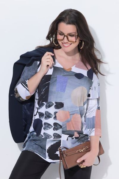 Veliki brojevi Majica 3/4 rukava A kroja moda za punije