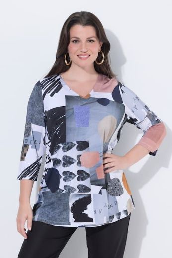 Plus size veliki brojevi Majica 3/4 rukava A kroja za punije