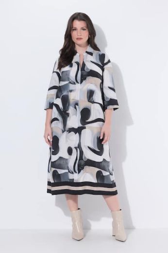 Plus size veliki brojevi Haljina midi 3/4 rukava za punije