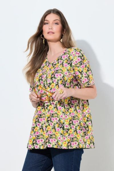 Veliki brojevi Majica kratkih rukava V ovratnika moda za punije