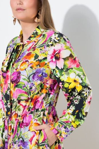 Plus size veliki brojevi Haljina midi dugih rukava za punije