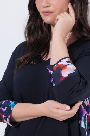 Plus size veliki brojevi Majica 3/4 rukava V ovratnika za punije