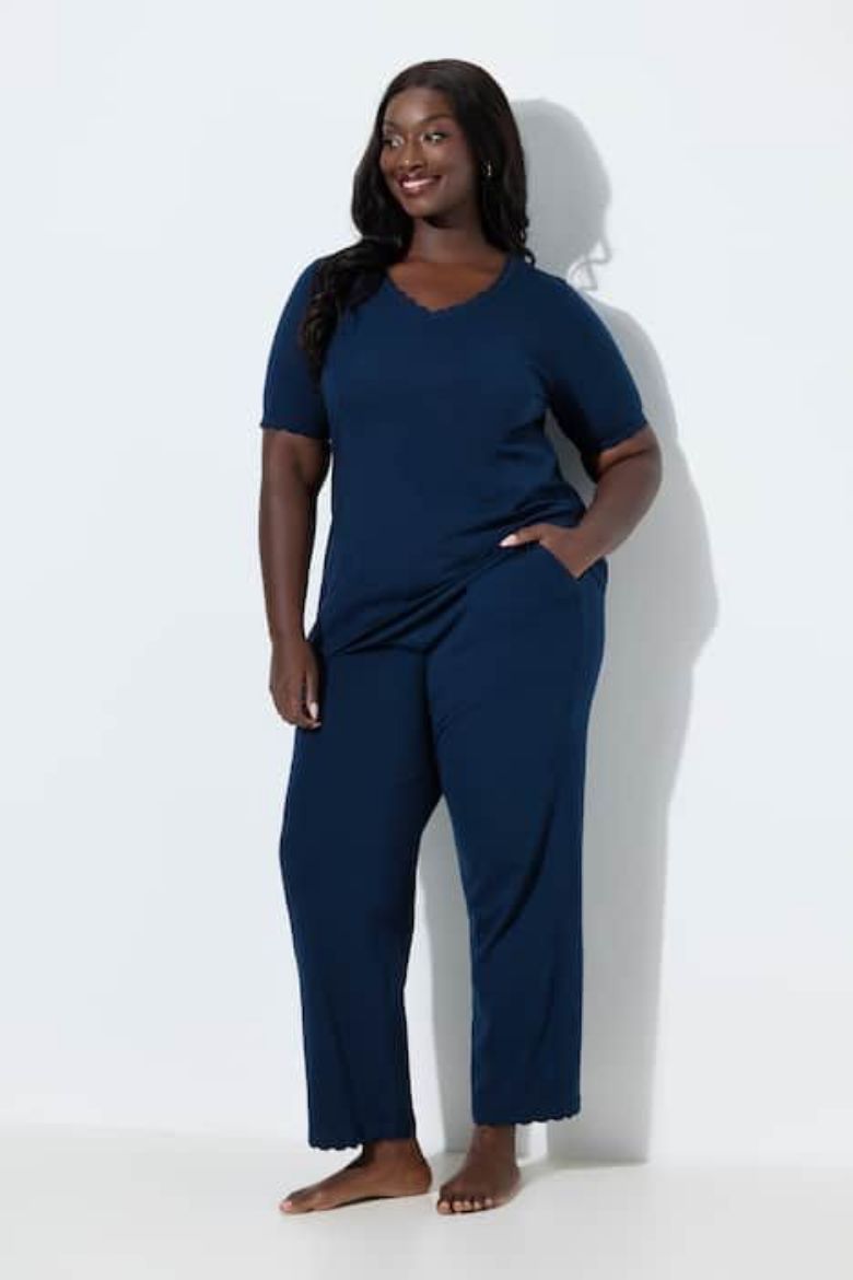 Plus size veliki brojevi Pidžama kratkih rukava i dugih nogavica za punije