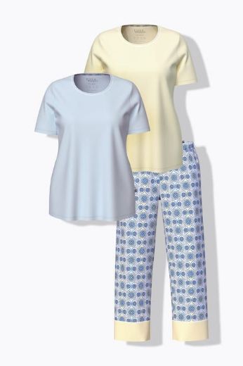 Plus size veliki brojevi Pidžama kratkih rukava i dugih nogavica set od 3 djela za punije