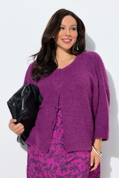 Veliki brojevi Kardigan 3/4 rukava na kopčanje moda za punije